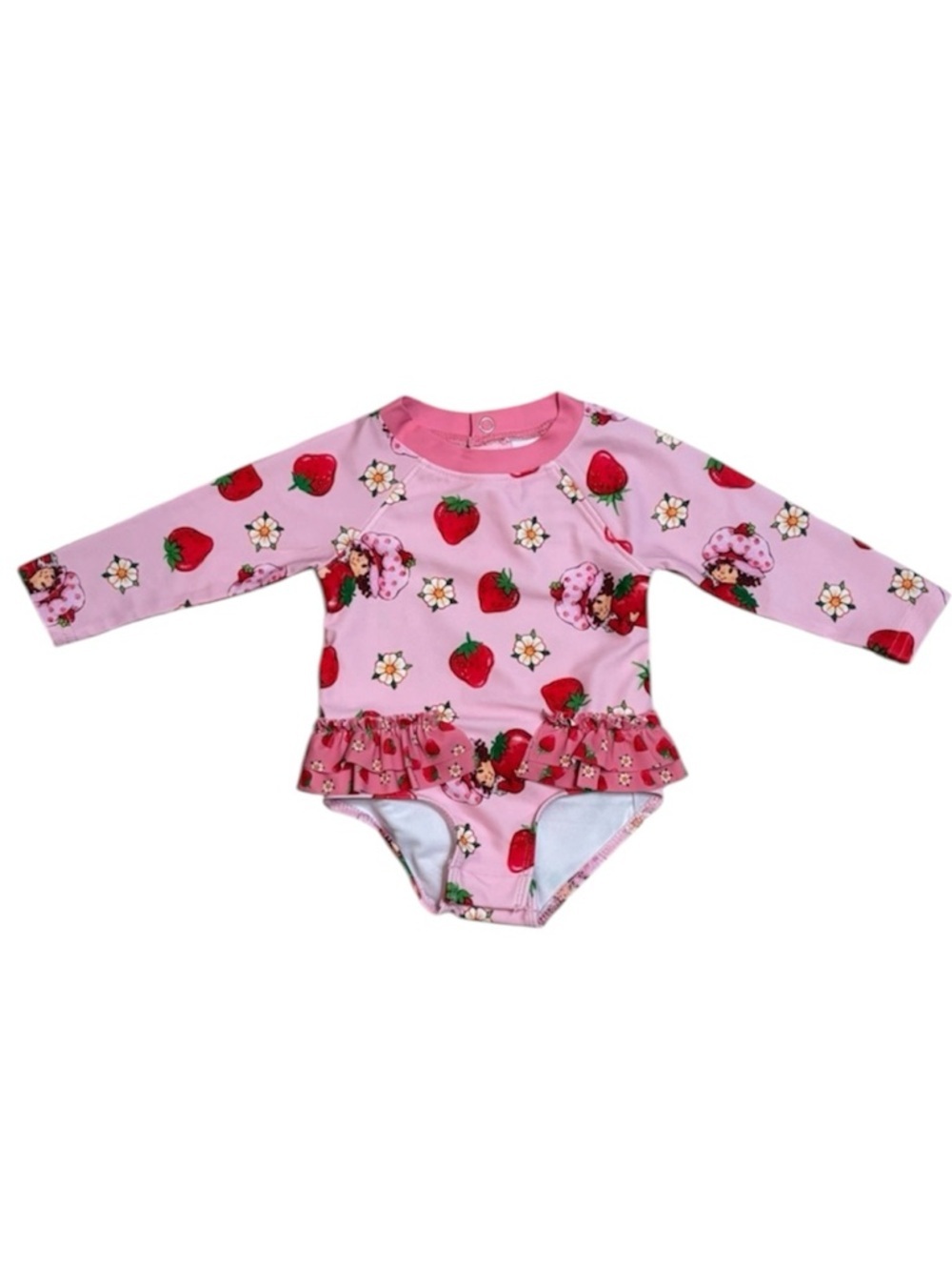 Strawberry Shortcake Long Sleeve Baby Girl Swimsuit Rashguard Set 3-6 mo NWOT